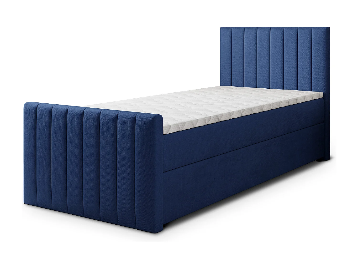 Boxspringbed ARION 90x200 cm Set met hoofdbord, bedbodem en matras, Blauw