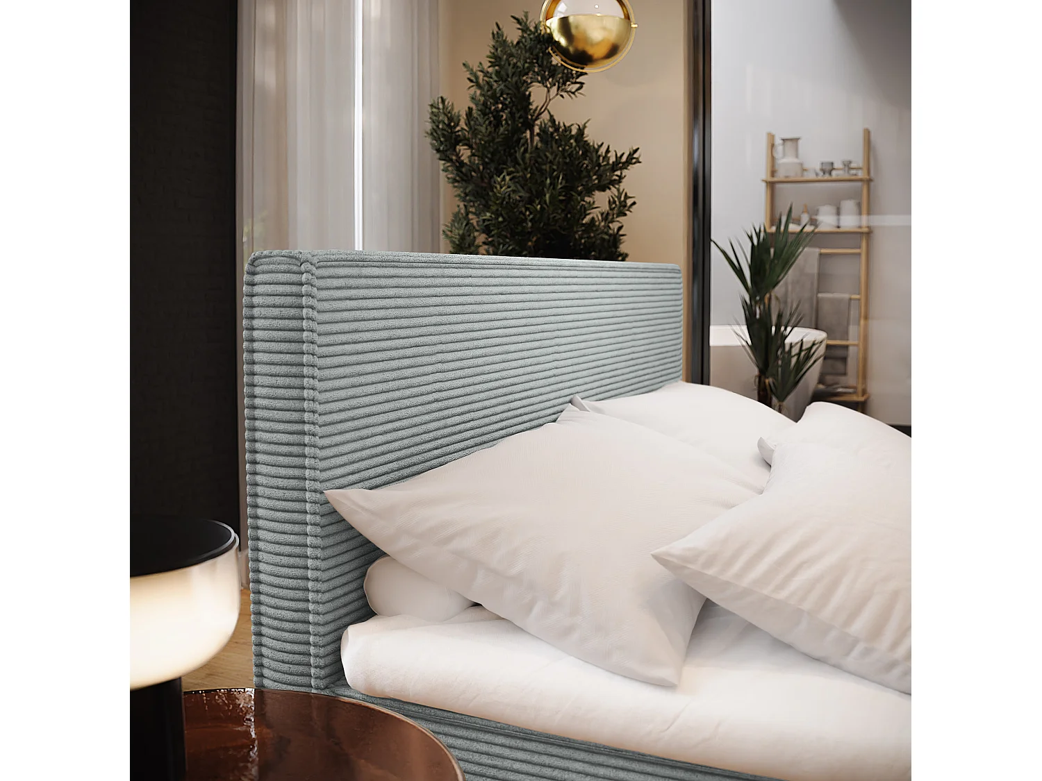 Boxspringbed PELLIO 180x200 cm Set met hoofdbord, bedbodem en matras, Lichtgrijs