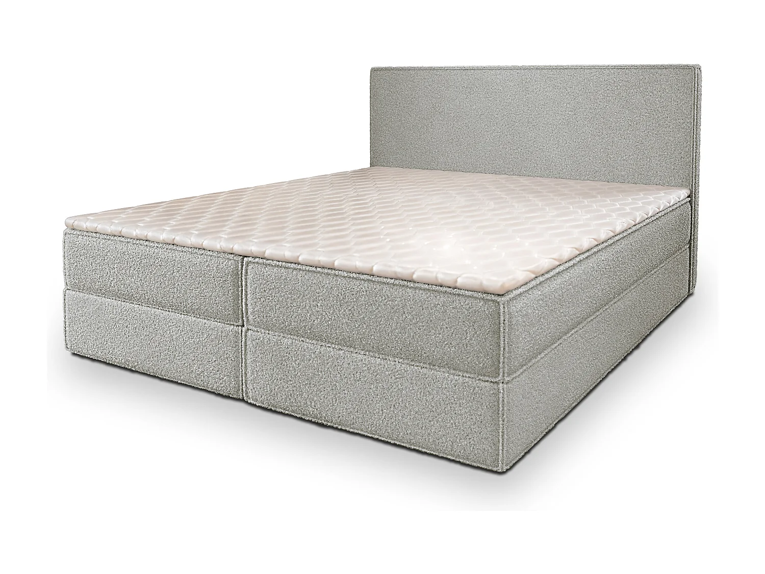 Boxspringbed PELLIO 160x200 cm Set met hoofdbord, bedbodem en matras, Lichtgrijs