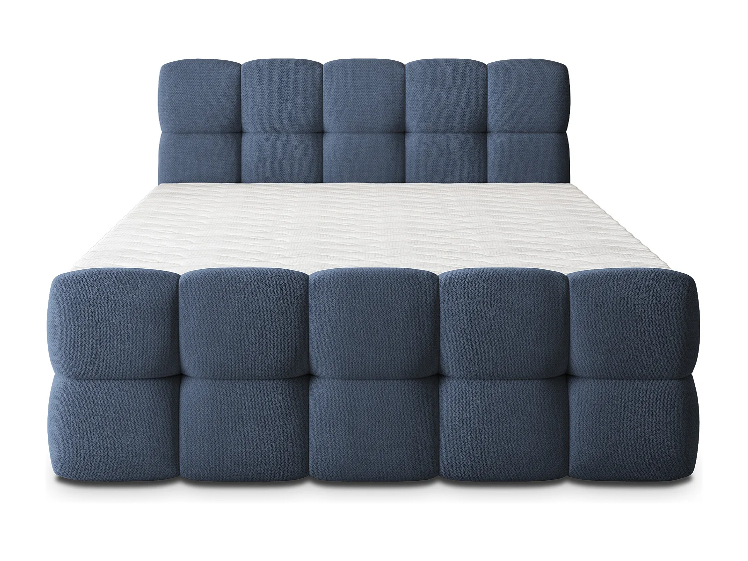 Boxspringbed BRUME 140x200 cm Set met hoofdbord, bedbodem en matras, Blauw
