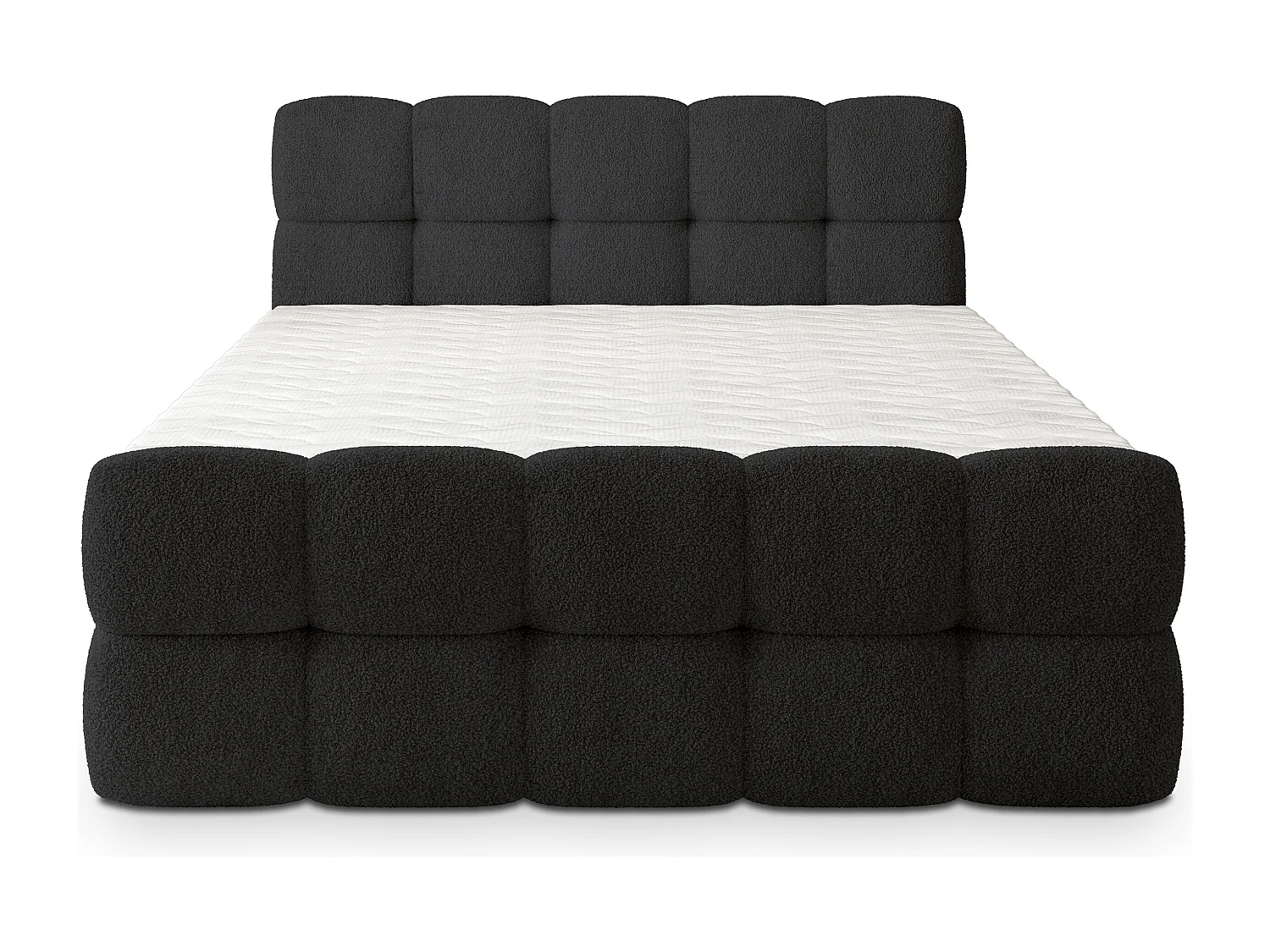 Boxspringbed BRUME 180x200 cm Set met hoofdbord, bedbodem en matras, Zwart