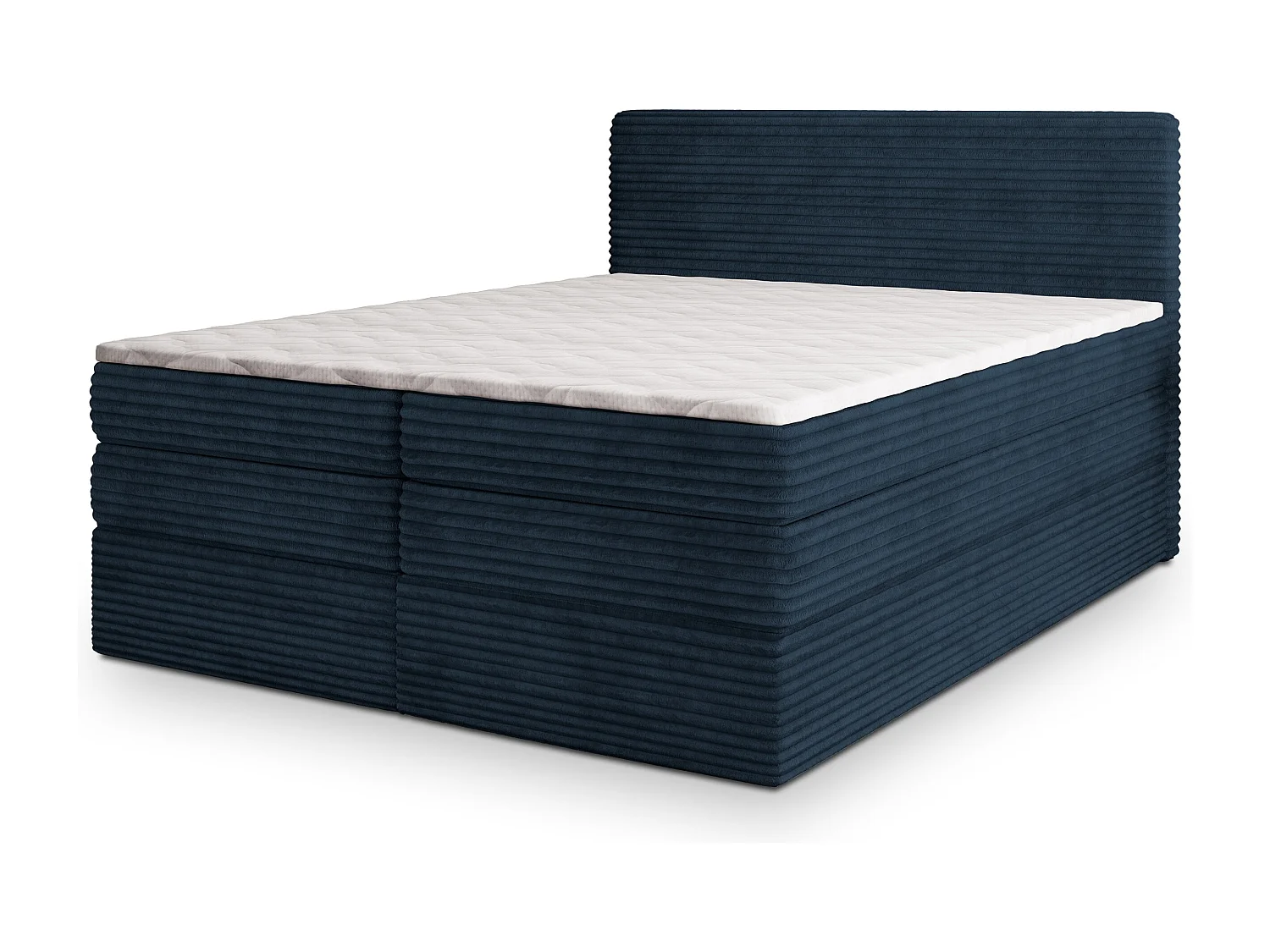 Boxspringbed LUNERA 140x200 cm Set met hoofdbord, bedbodem en matras, Blauw