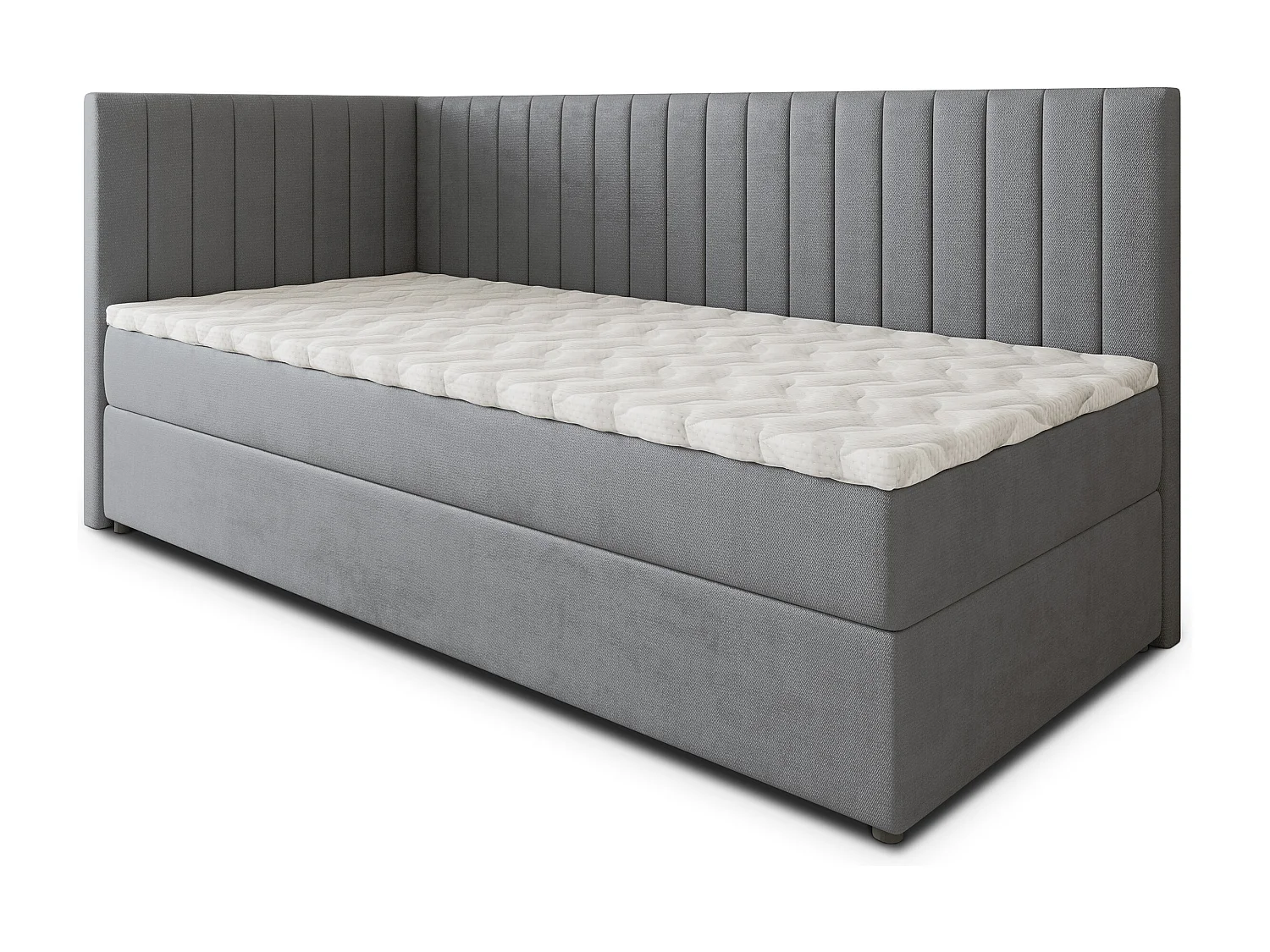 Boxspringbed ARIS 100x200 cm Set met hoofdbord, bedbodem en matras, Grijs