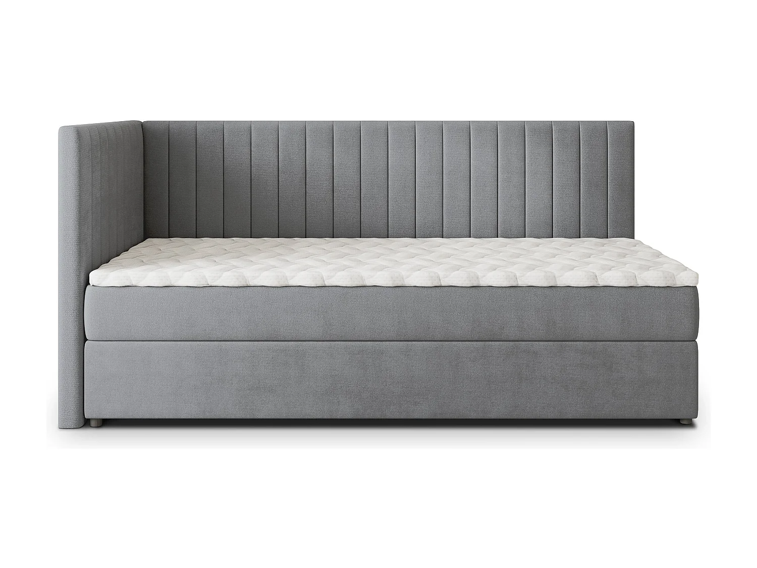 Boxspringbed ARIS 100x200 cm Set met hoofdbord, bedbodem en matras, Grijs