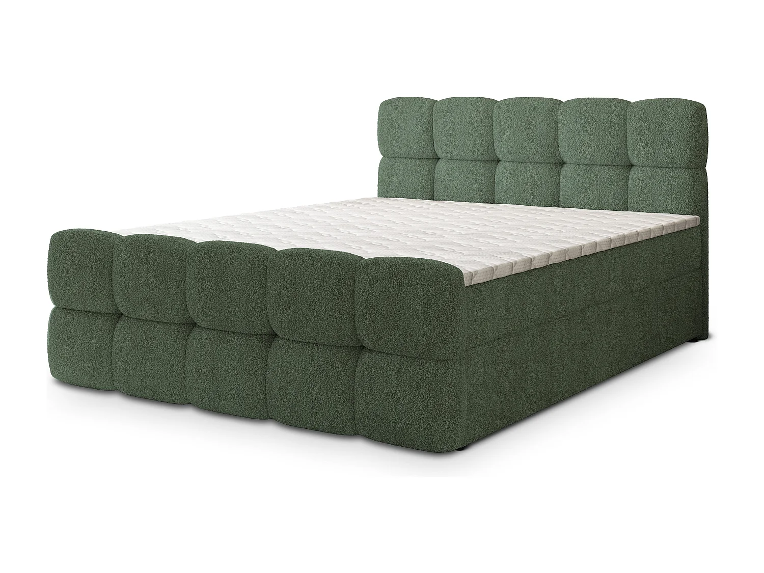 Boxspringbed BRUME 180x200 cm Set met hoofdbord, bedbodem en matras, Groen