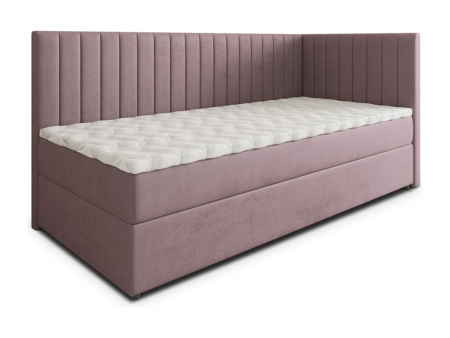 Boxspringbed ARIS 80x200 cm Set met hoofdbord, bedbodem en matras, Poederroze