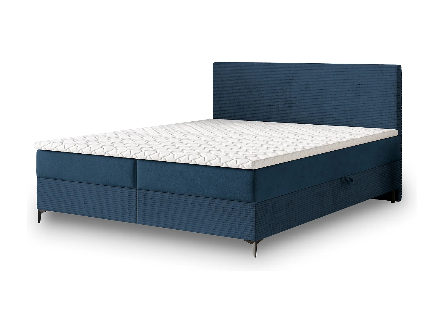 Boxspringbed TORREL 180x200 cm Set met hoofdbord, bedbodem en matras, Blauw