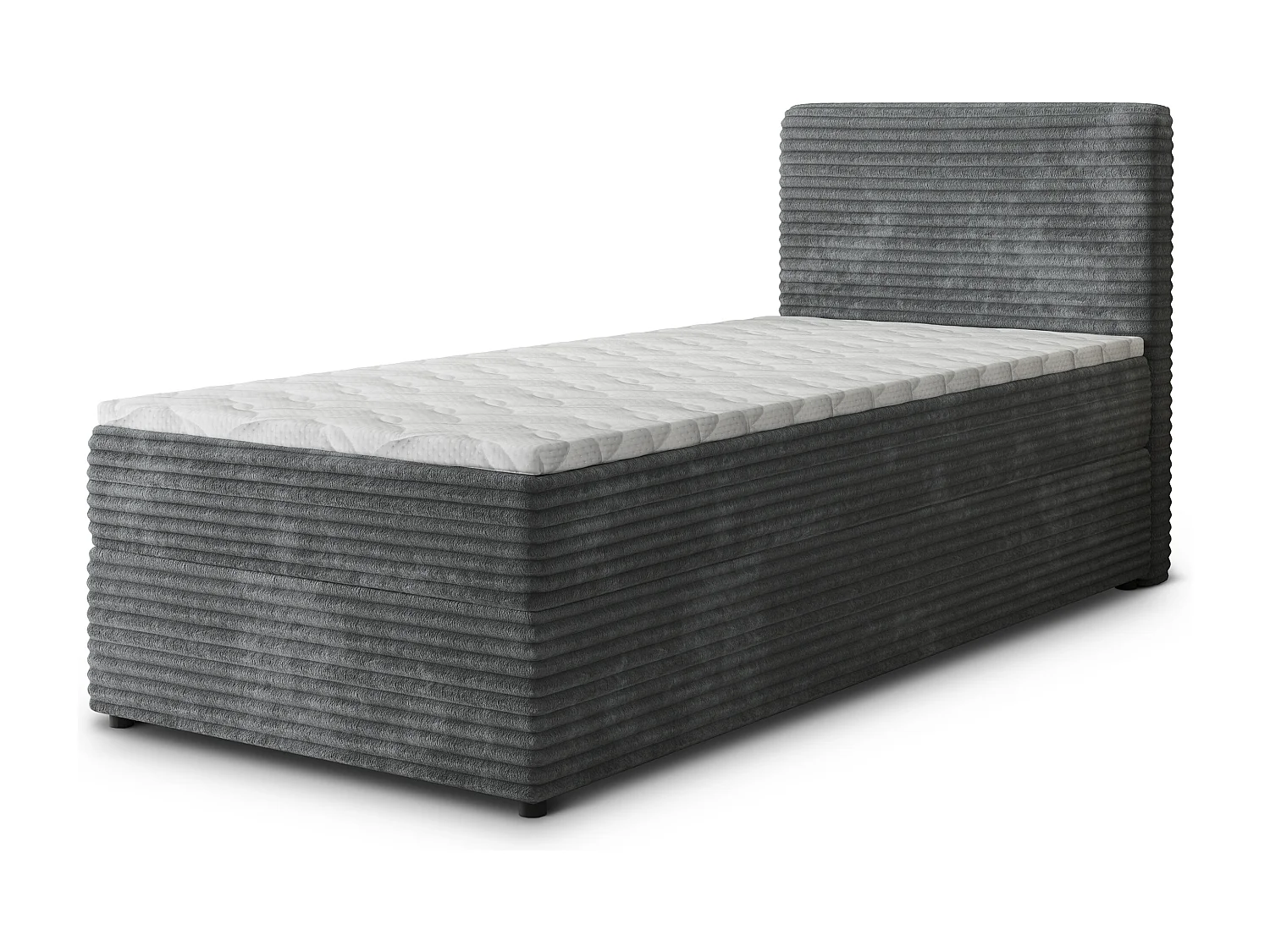 Boxspringbed PISA 80x200 cm Set met hoofdbord, bedbodem en matras, Antracietgrijs