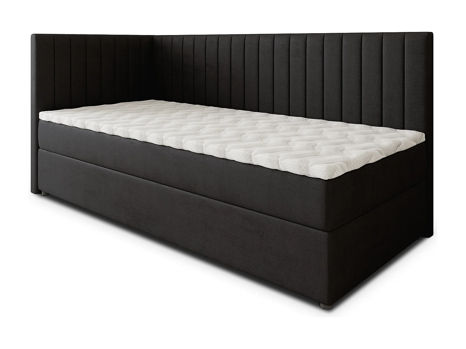 Boxspringbed ARIS 100x200 cm Set met hoofdbord, bedbodem en matras, Zwart