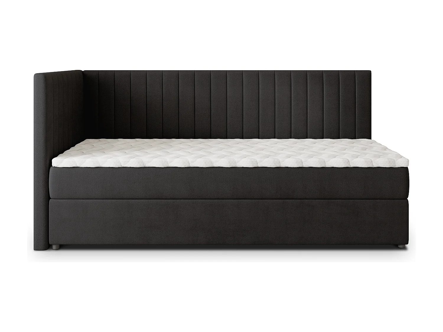 Boxspringbed ARIS 100x200 cm Set met hoofdbord, bedbodem en matras, Zwart