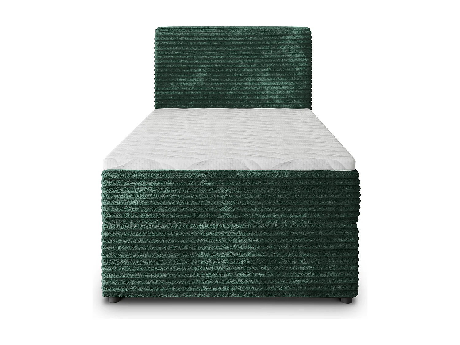 Boxspringbed PISA 100x200 cm Set met hoofdbord, bedbodem en matras, Dennengroen