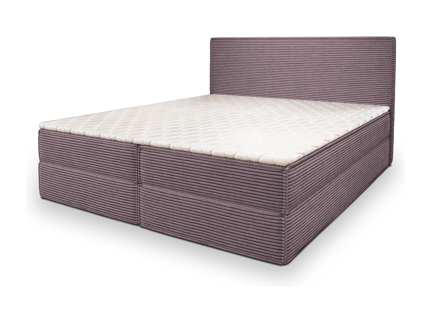 Boxspringbed PELLIO 140x200 cm Set met hoofdbord, bedbodem en matras, Paars