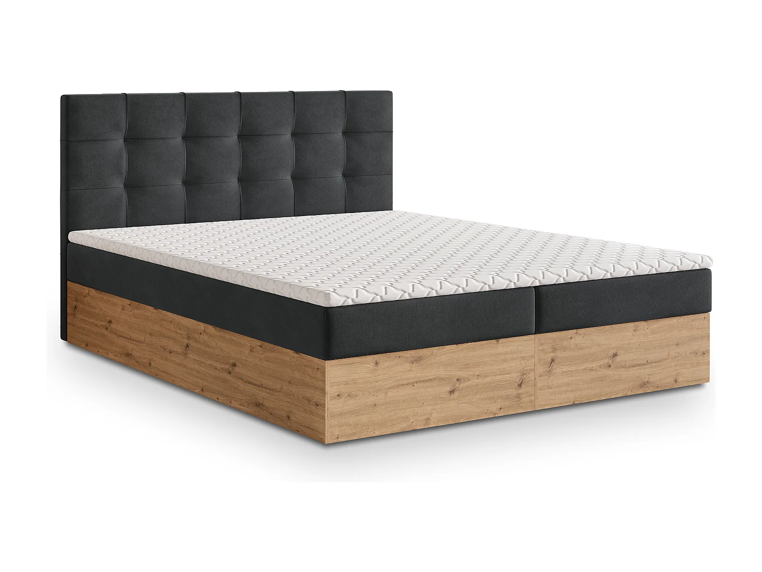 Boxspringbed MOLVEN 180x200 cm Set met hoofdbord, bedbodem en matras, Antracietgrijs