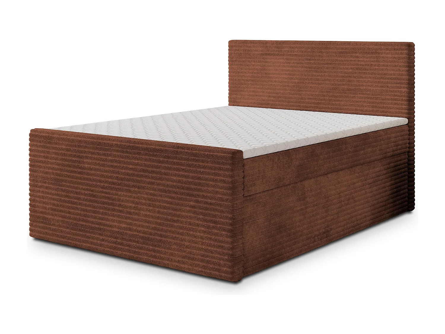 Boxspringbed NOLEN 180x200 cm Set met hoofdbord, bedbodem en matras, Bruin
