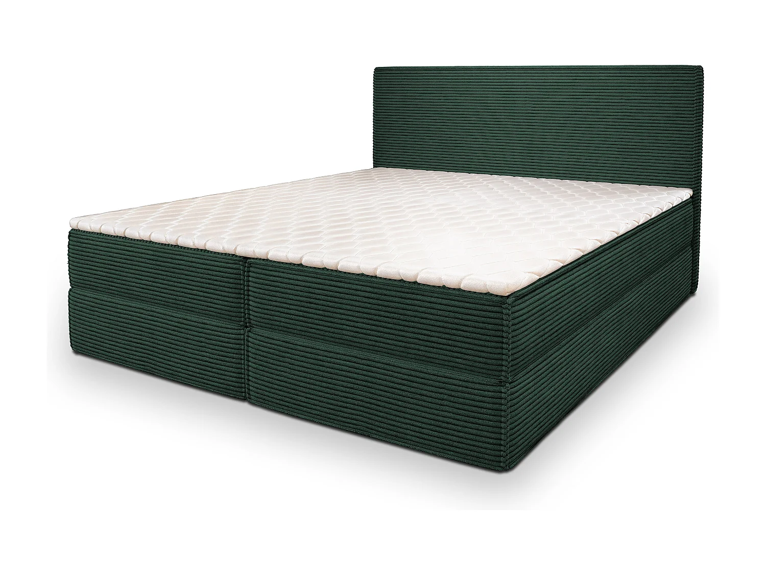Boxspringbed PELLIO 160x200 cm Set met hoofdbord, bedbodem en matras, Groen