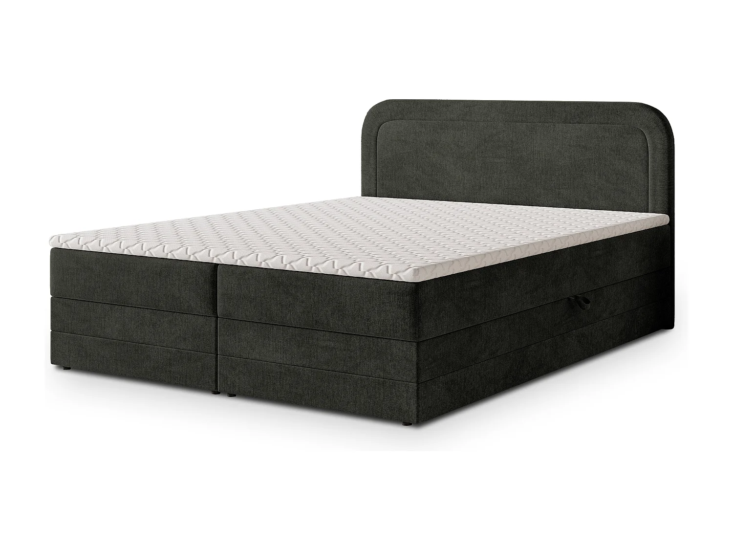 Boxspringbed ARMEL 160x200 cm Set met hoofdbord, bedbodem en matras, Zwart