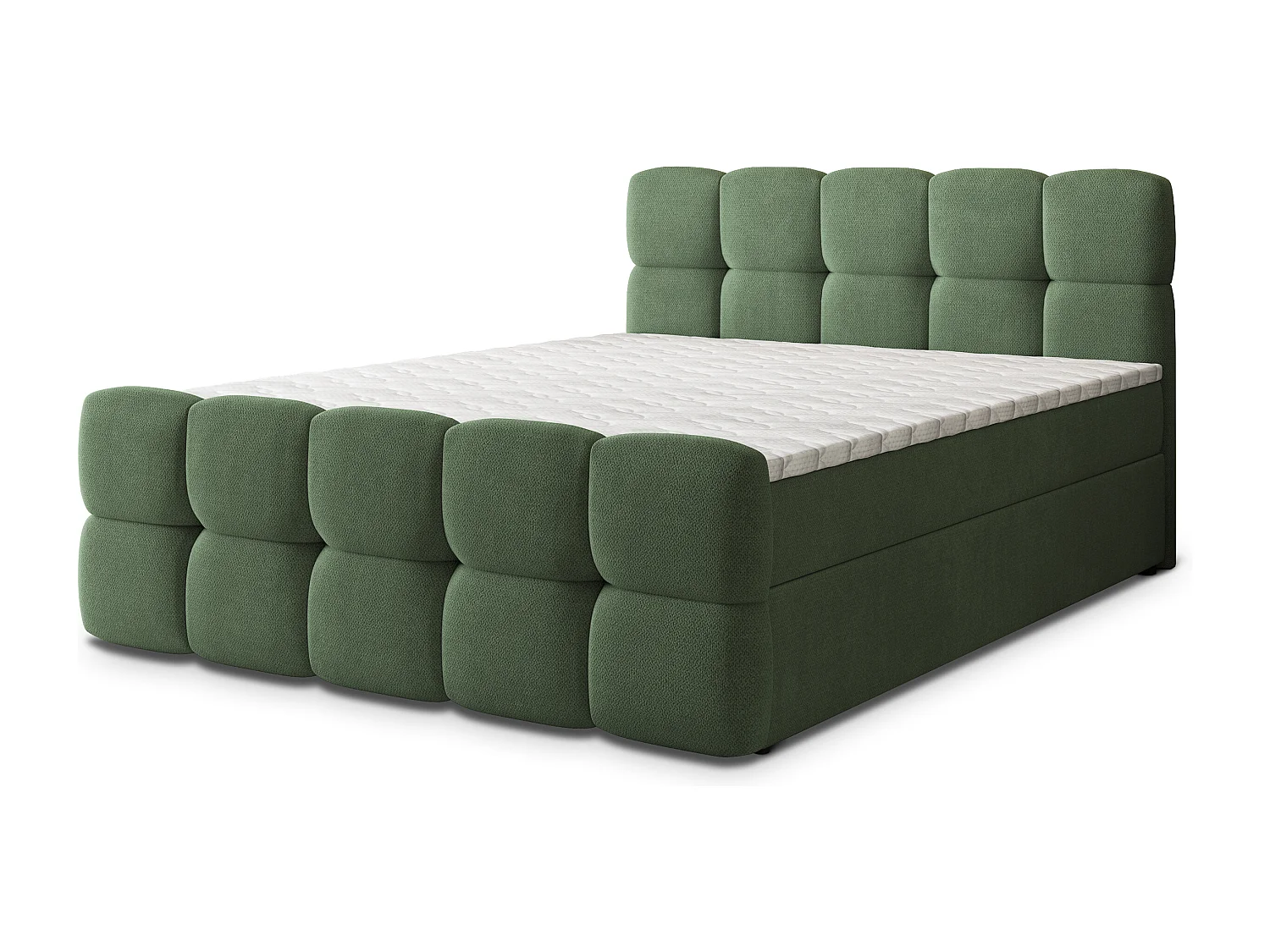 Boxspringbed BRUME 180x200 cm Set met hoofdbord, bedbodem en matras, Groen