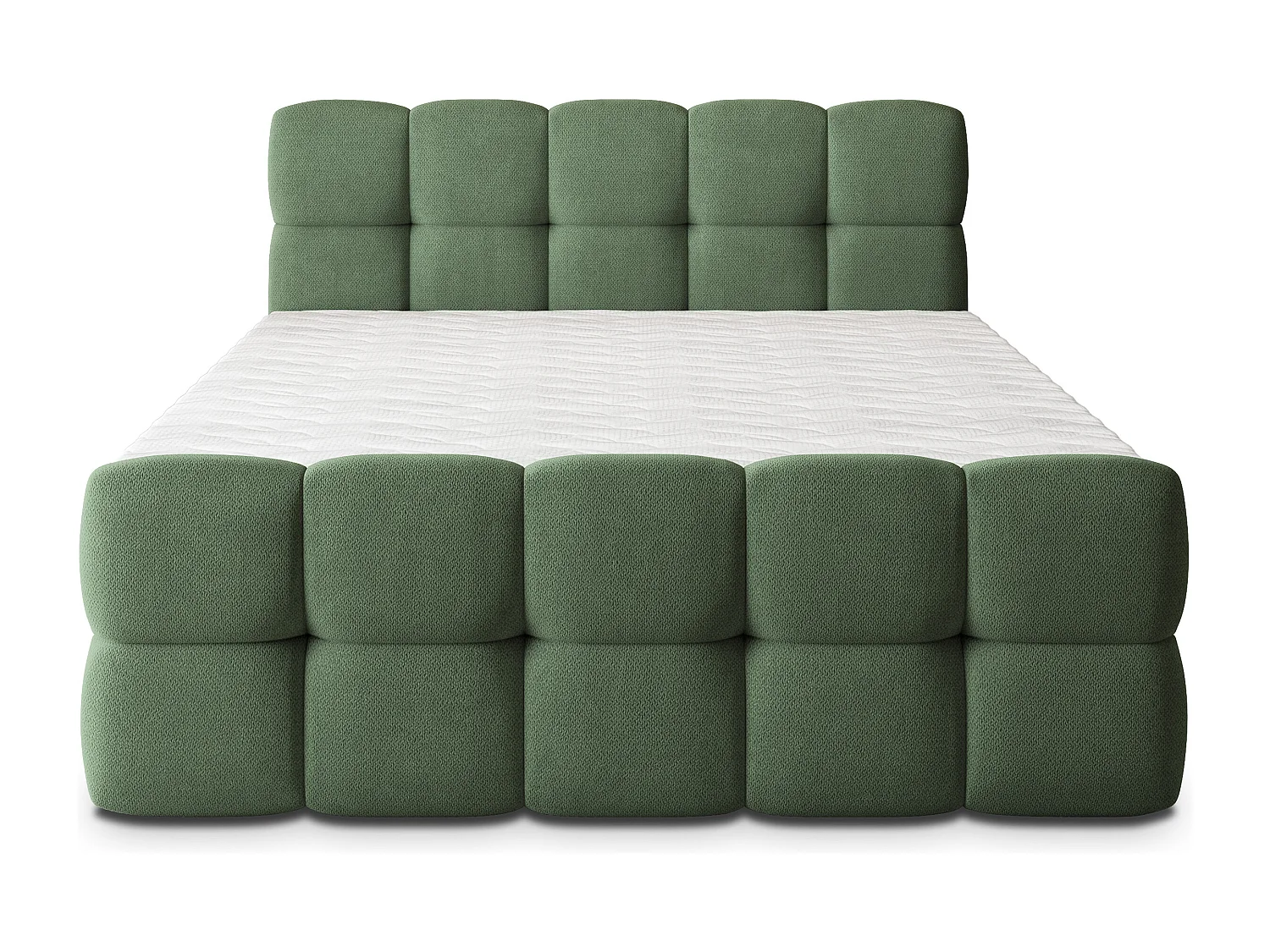 Boxspringbed BRUME 180x200 cm Set met hoofdbord, bedbodem en matras, Groen