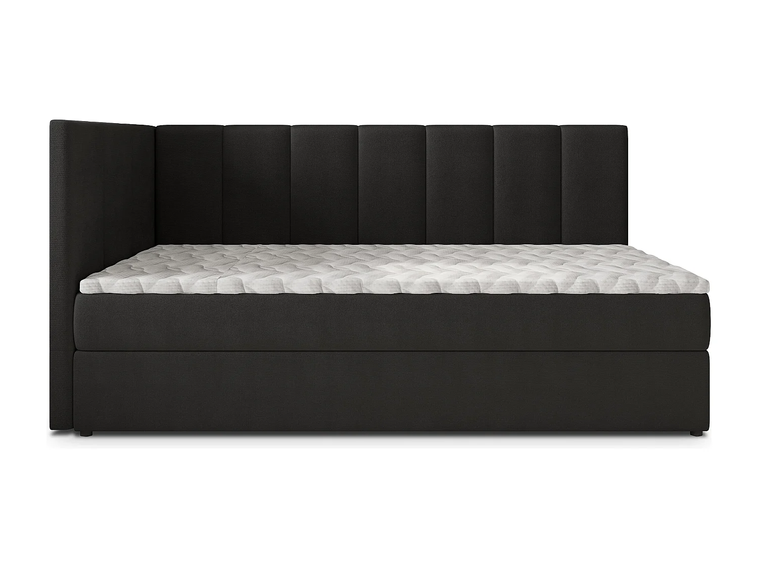 Boxspringbed BEVE 80x200 cm Set met hoofdbord, bedbodem en matras, Zwart