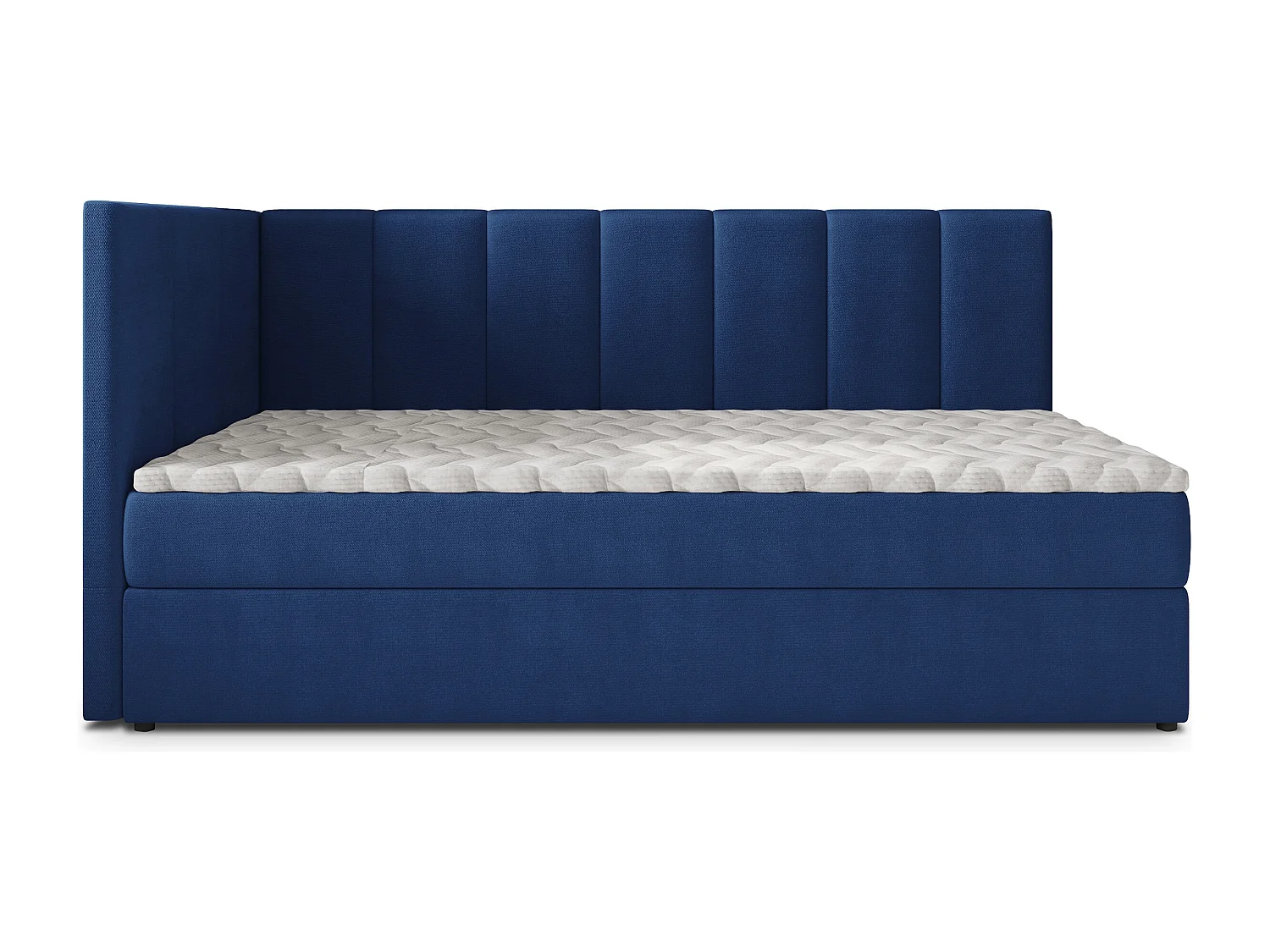 Boxspringbed BEVE 80x200 cm Set met hoofdbord, bedbodem en matras, Blauw