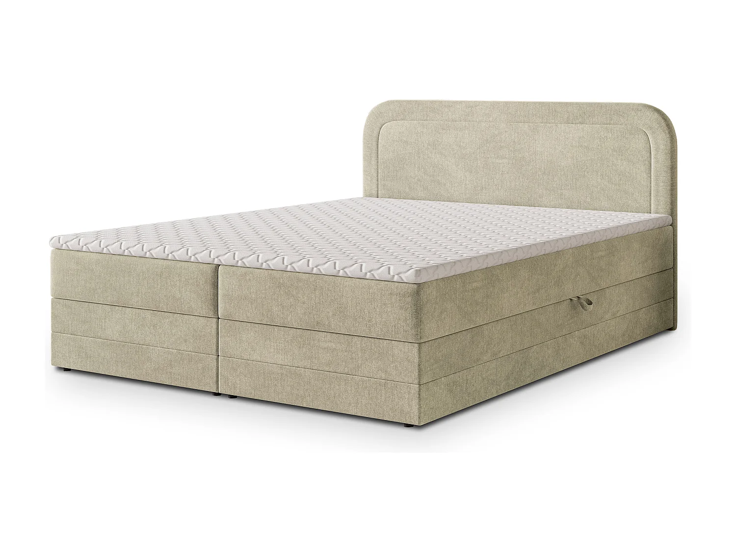 Boxspringbed ARMEL 140x200 cm Set met hoofdbord, bedbodem en matras, Crème
