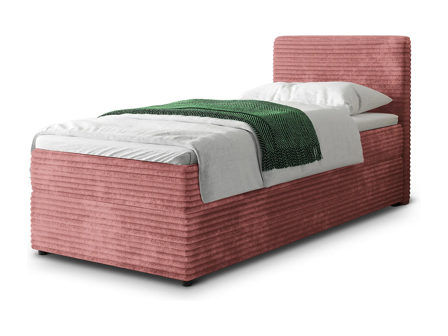 Boxspringbed PISA 80x200 cm Set met hoofdbord, bedbodem en matras, Poederroze