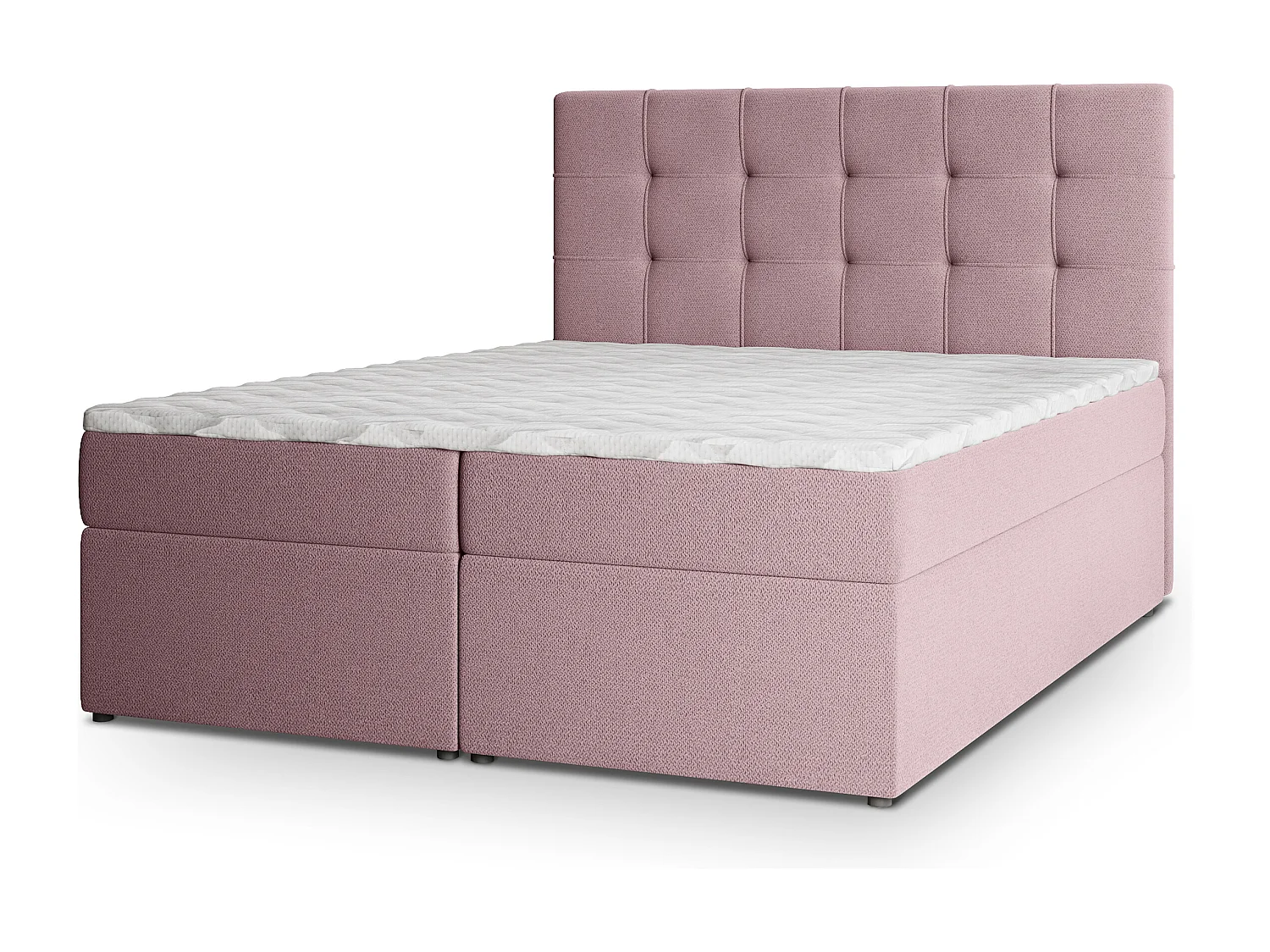 Lit continental PALMA, 140x200 cm, Tissu tressé, Rose