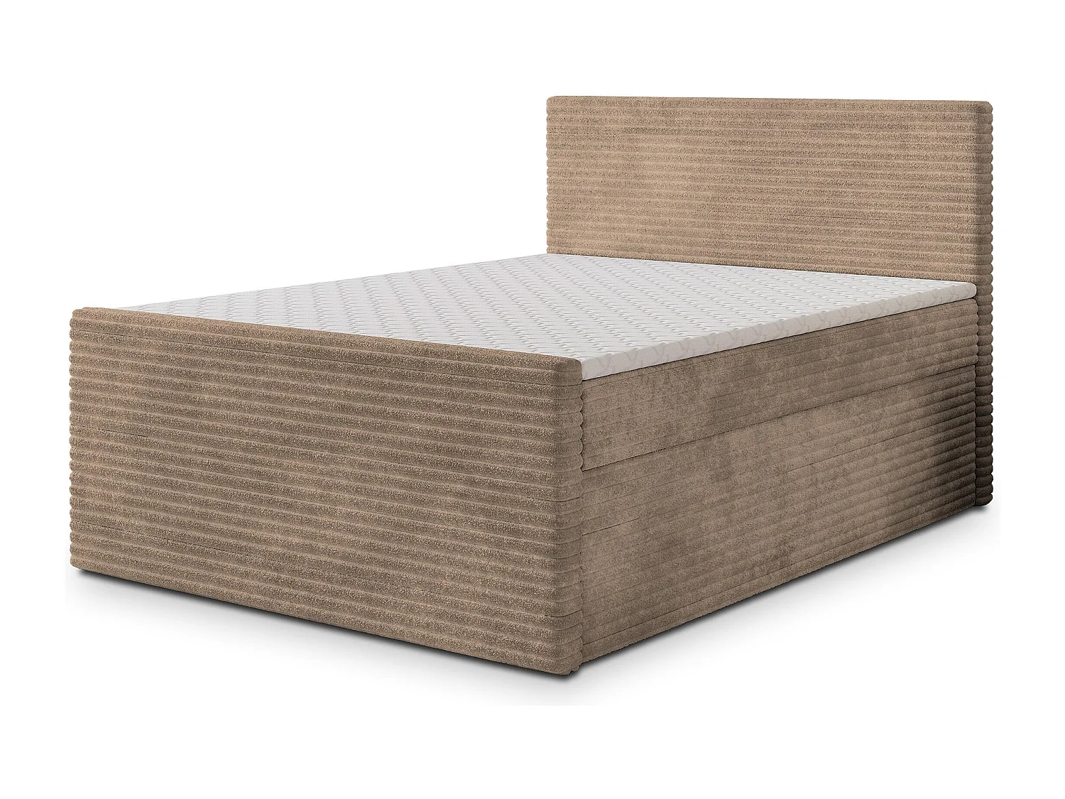 Boxspringbed NOLEN 160x200 cm Set met hoofdbord, bedbodem en matras, Beige