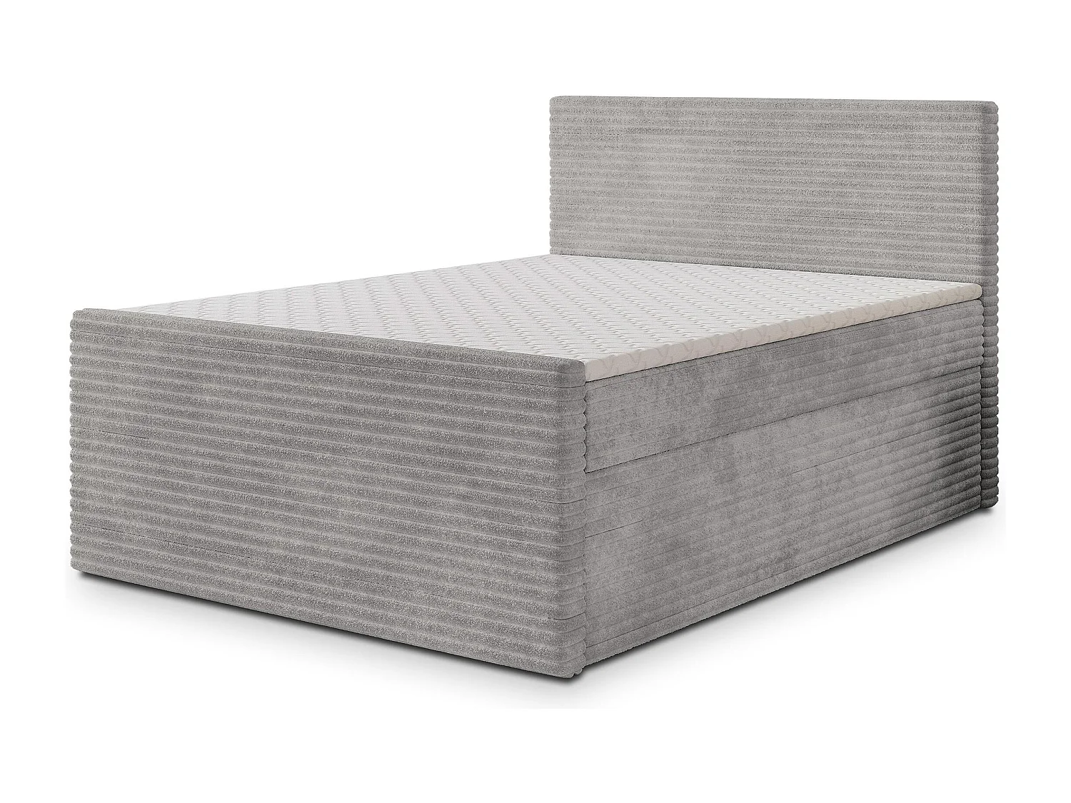 Boxspringbed NOLEN 140x200 cm Set met hoofdbord, bedbodem en matras, Lichtgrijs