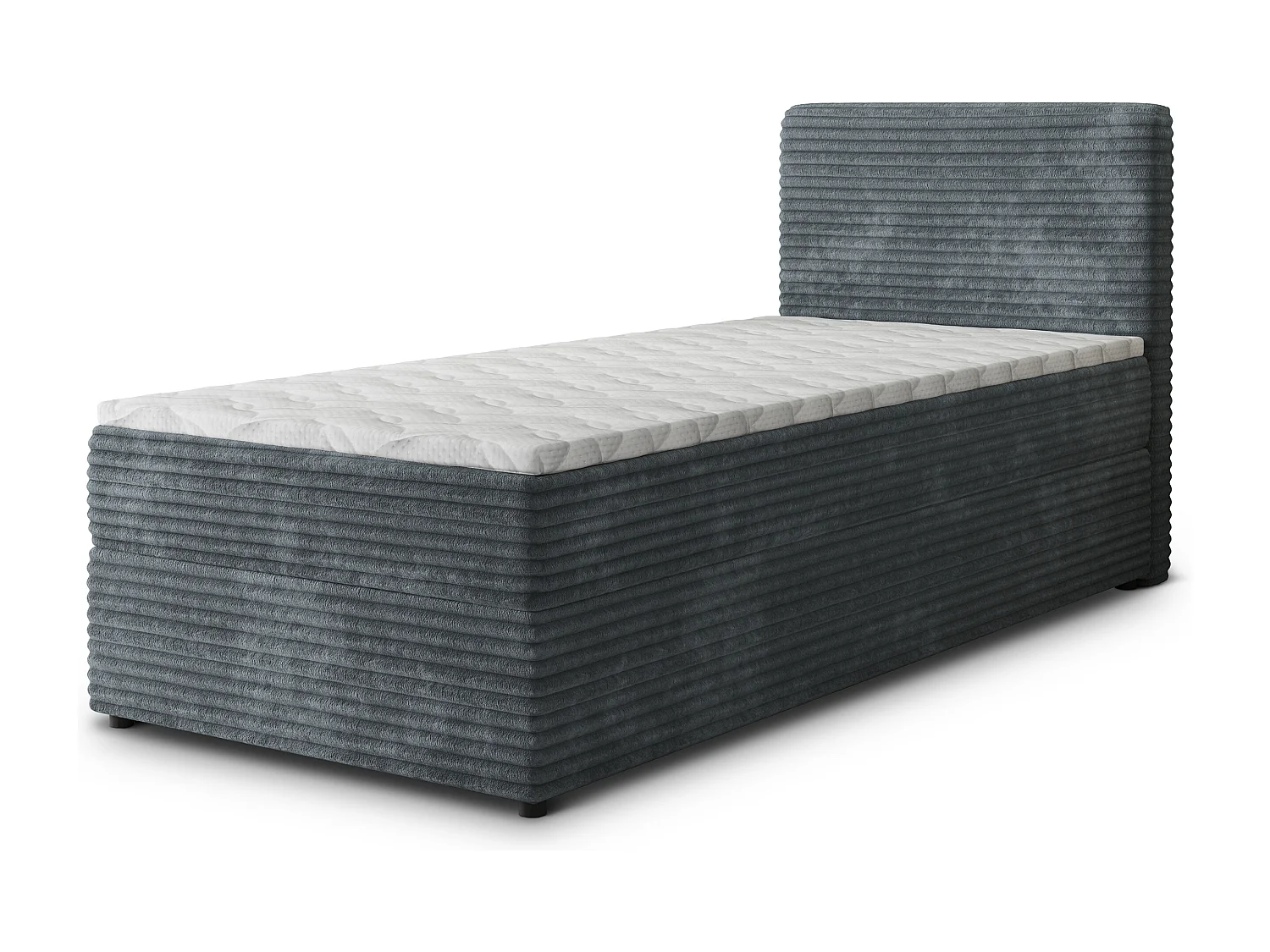Boxspringbed PISA 90x200 cm Set met hoofdbord, bedbodem en matras, Grijs