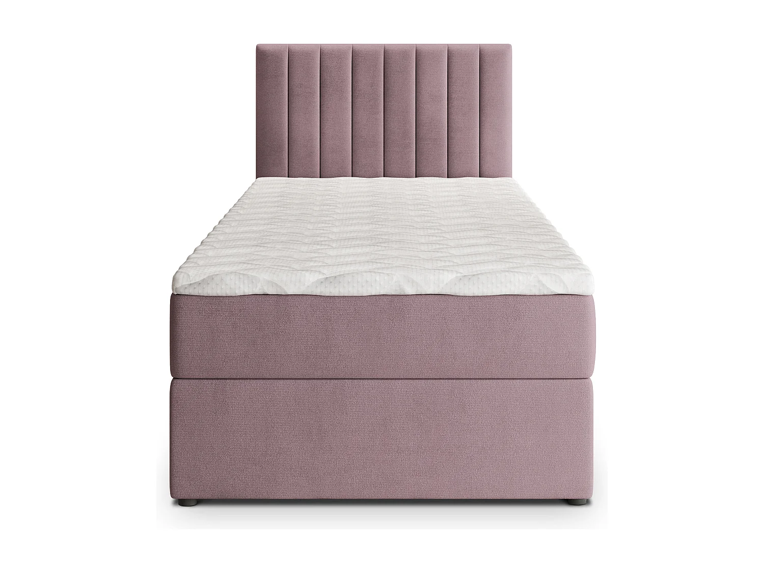 Boxspringbed BRESEL 100x200 cm Set met hoofdbord, bedbodem en matras, Poederroze