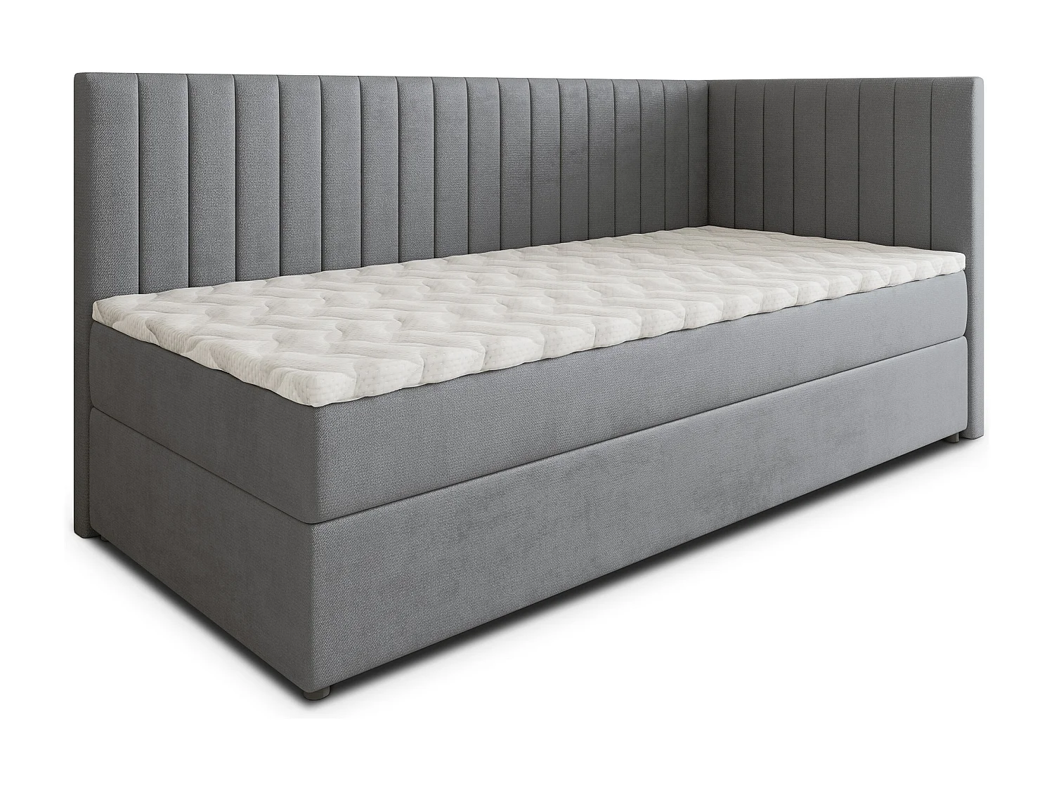 Boxspringbed ARIS 100x200 cm Set met hoofdbord, bedbodem en matras, Grijs