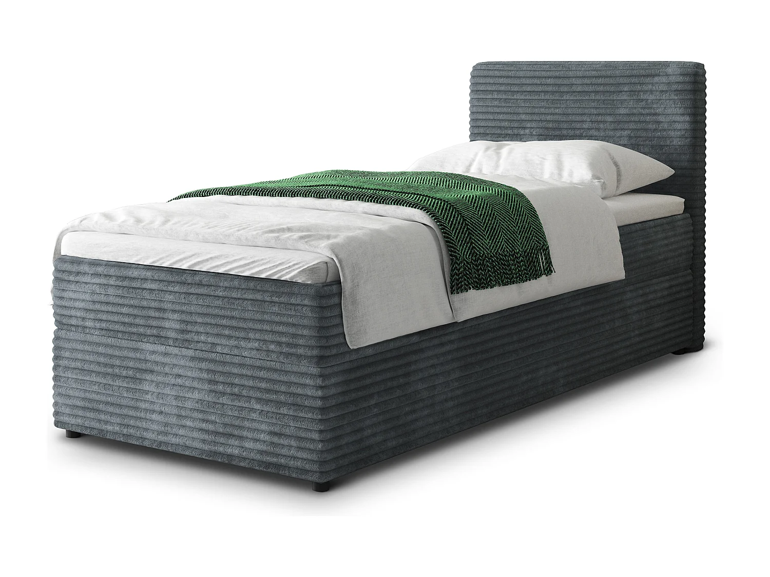 Boxspringbed PISA 80x200 cm Set met hoofdbord, bedbodem en matras, Grijs