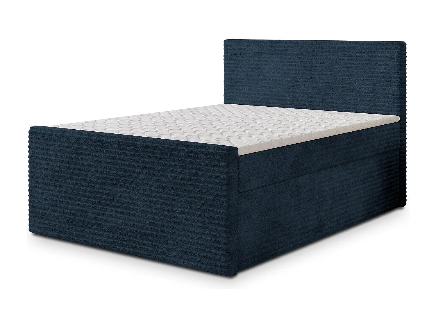 Boxspringbed NOLEN 160x200 cm Set met hoofdbord, bedbodem en matras, Blauw