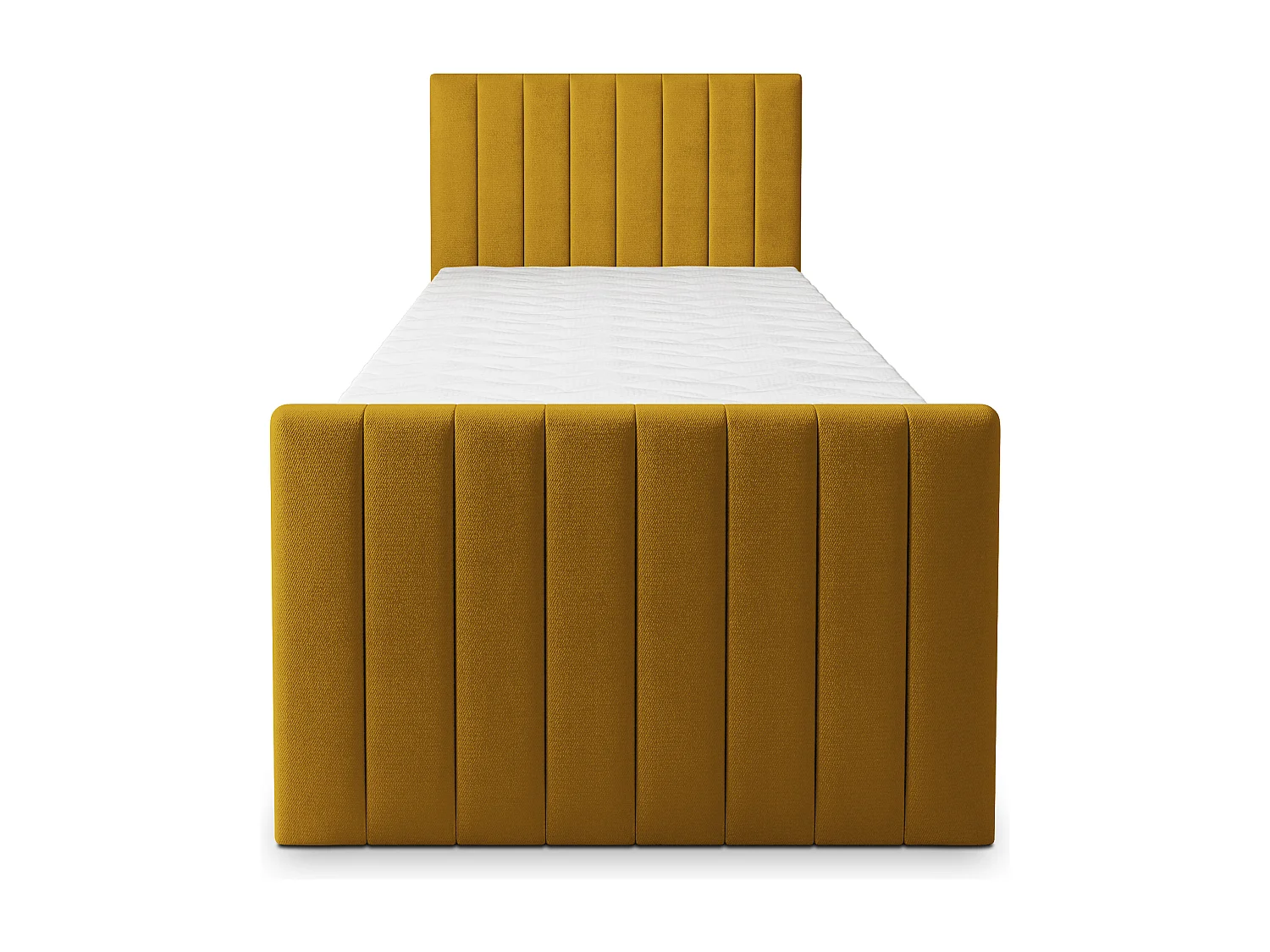 Boxspringbed ARION 100x200 cm Set met hoofdbord, bedbodem en matras, Geel