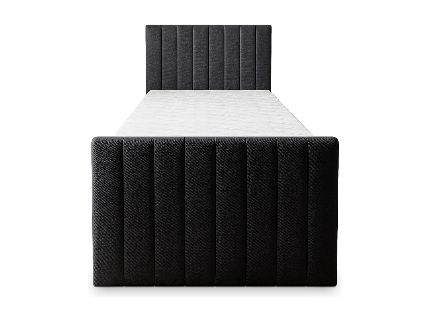 Boxspringbed ARION 80x200 cm Set met hoofdbord, bedbodem en matras, Zwart
