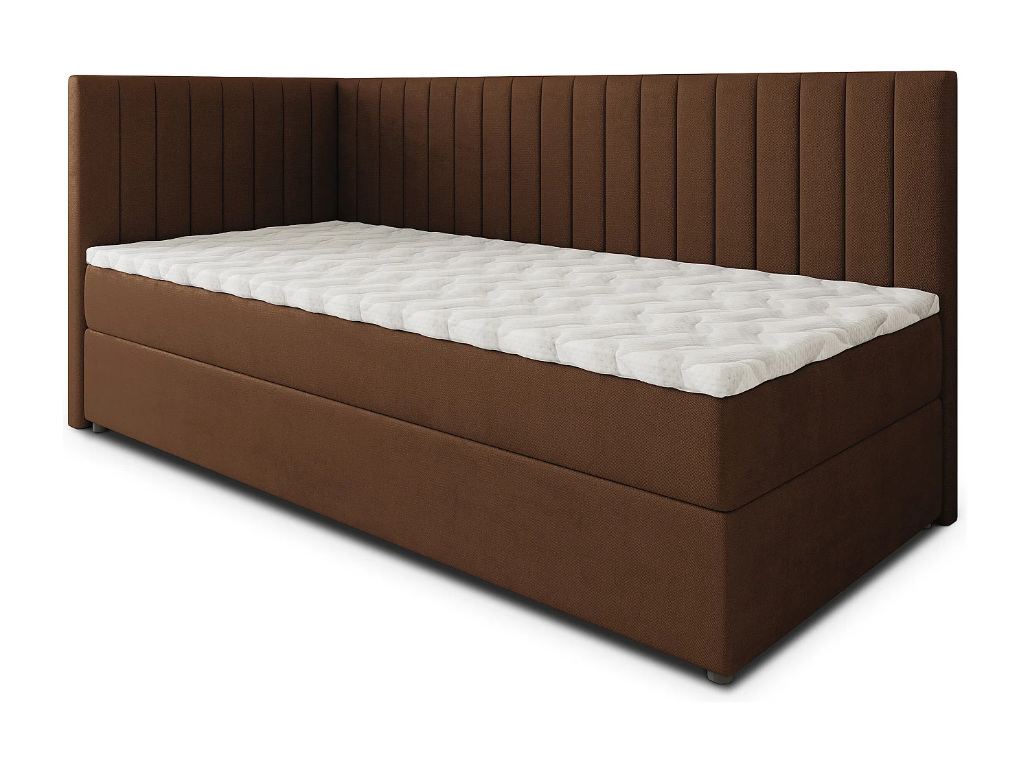 Boxspringbed ARIS 100x200 cm Set met hoofdbord, bedbodem en matras, Bruin