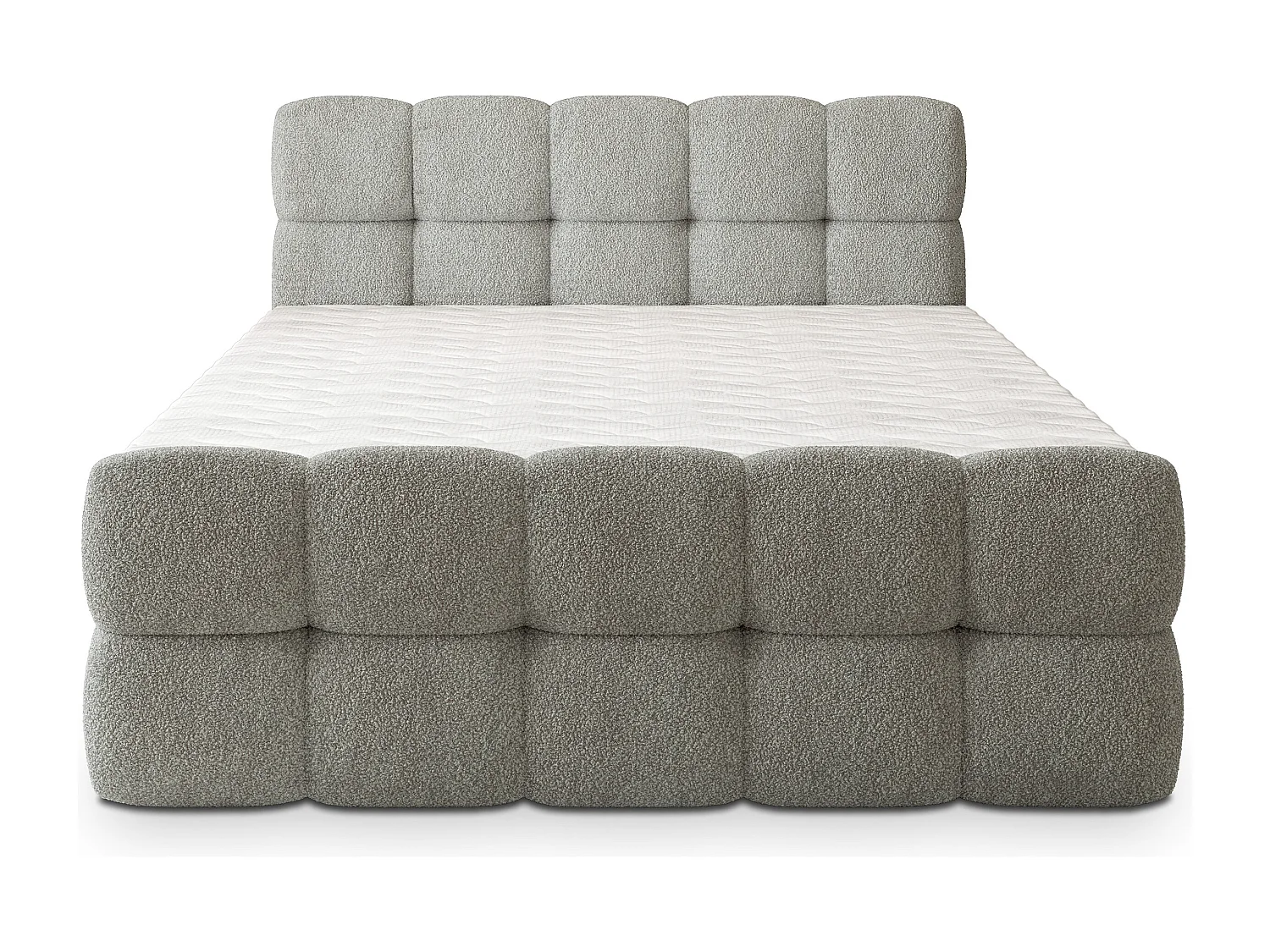 Boxspringbed BRUME 180x200 cm Set met hoofdbord, bedbodem en matras, Lichtgrijs