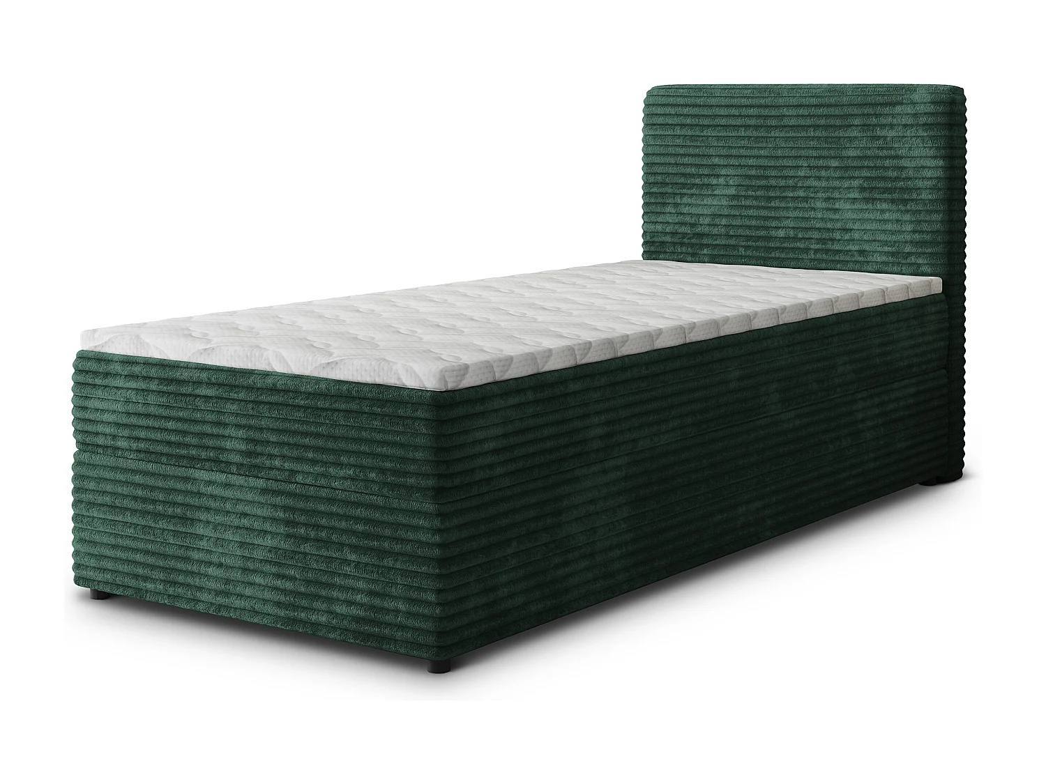 Boxspringbed PISA 80x200 cm Set met hoofdbord, bedbodem en matras, Dennengroen
