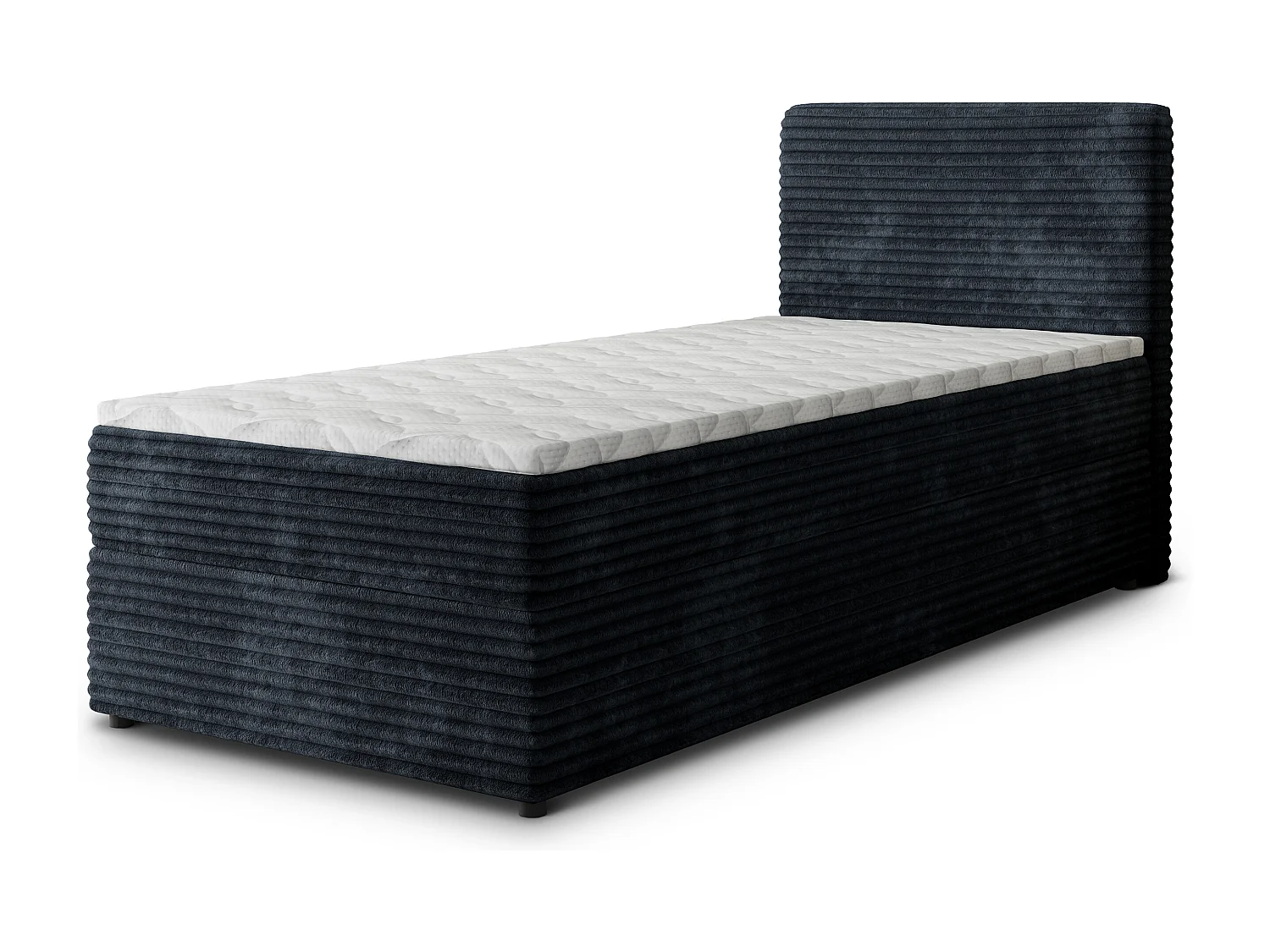 Boxspringbed PISA 90x200 cm Set met hoofdbord, bedbodem en matras, Zwart