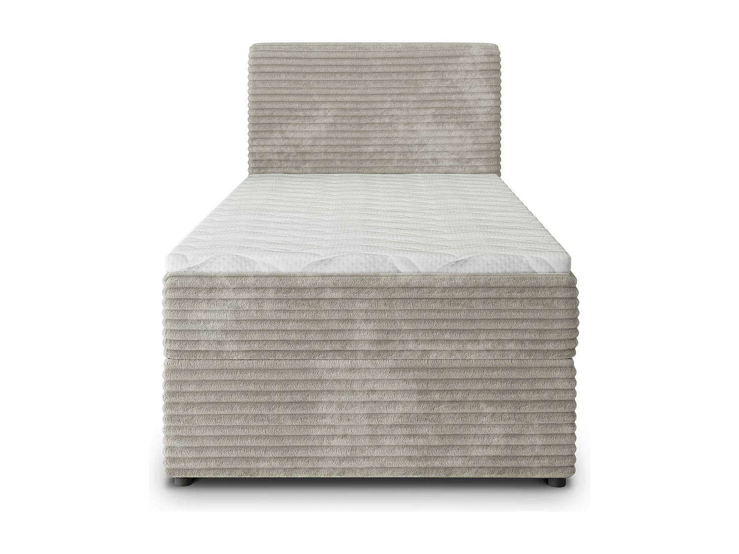 Boxspringbed PISA 90x200 cm Set met hoofdbord, bedbodem en matras, Lichtgrijs