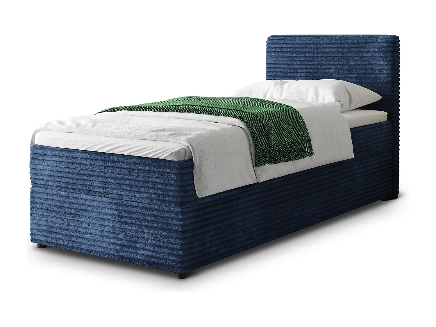Boxspringbed PISA 90x200 cm Set met hoofdbord, bedbodem en matras, Blauw