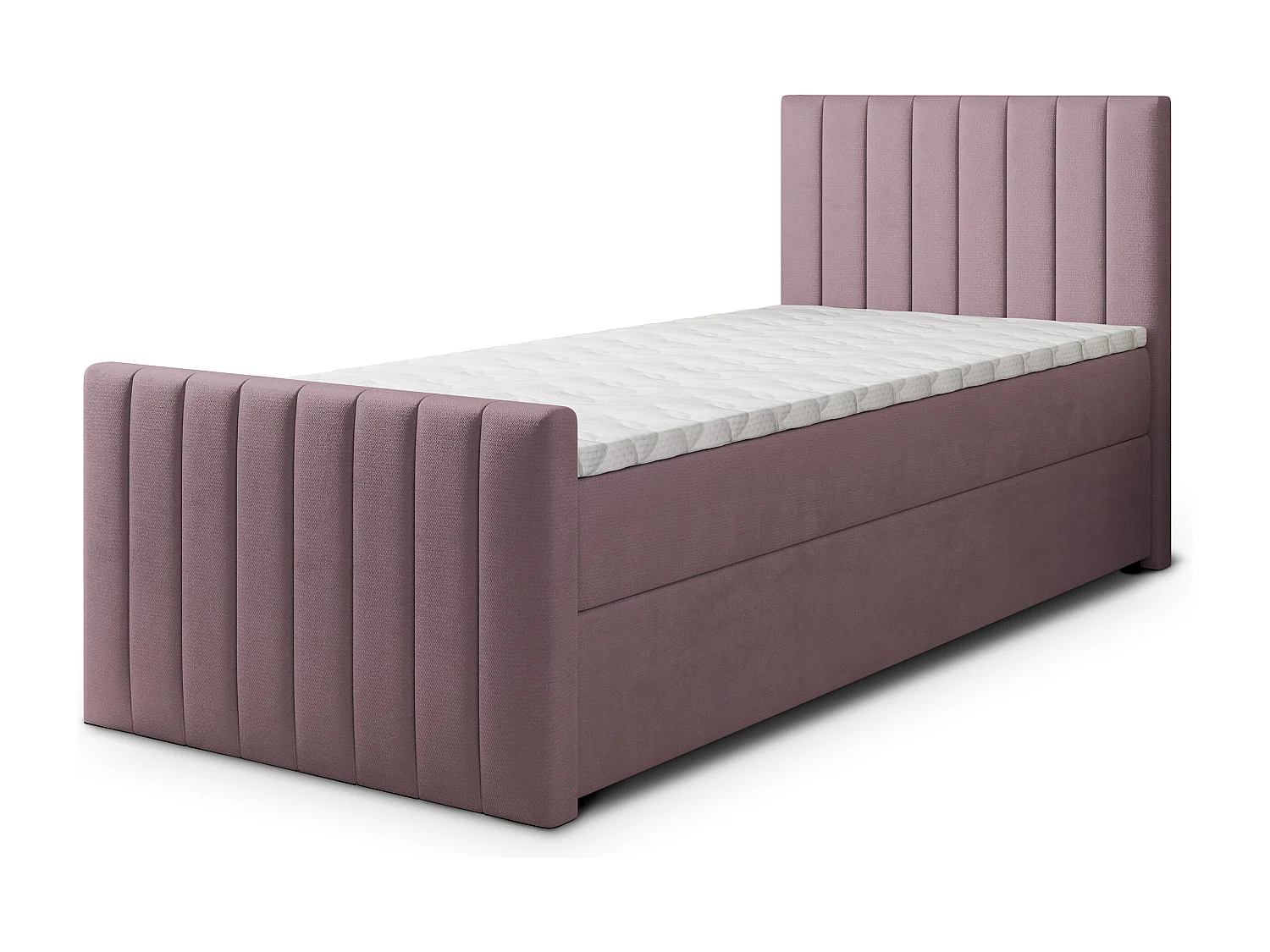 Boxspringbed ARION 100x200 cm Set met hoofdbord, bedbodem en matras, Poederroze
