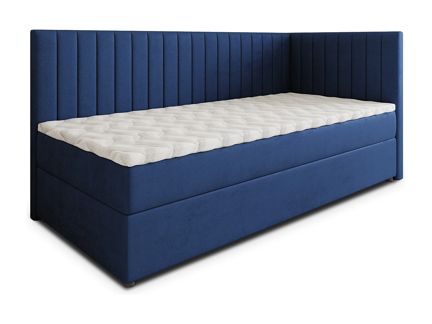 Boxspringbed ARIS 80x200 cm Set met hoofdbord, bedbodem en matras, Blauw