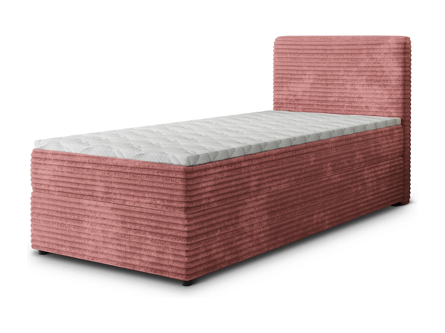 Boxspringbed PISA 100x200 cm Set met hoofdbord, bedbodem en matras, Poederroze