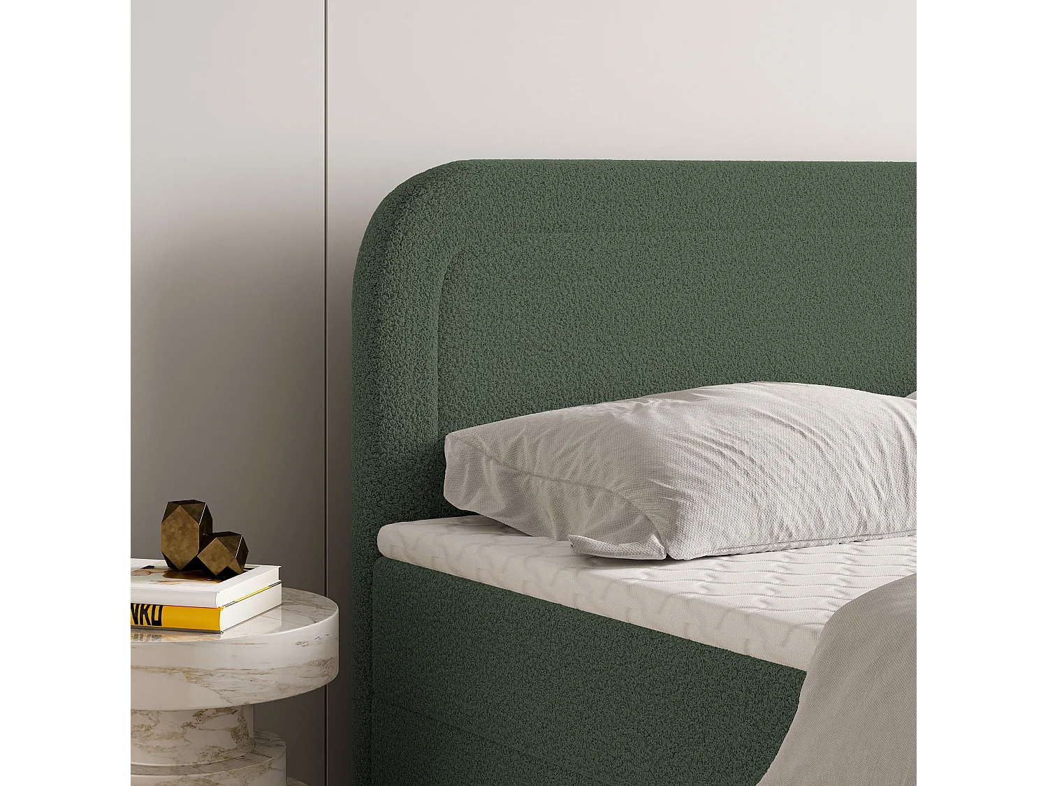 Boxspringbed ARMEL 180x200 cm Set met hoofdbord, bedbodem en matras, Groen
