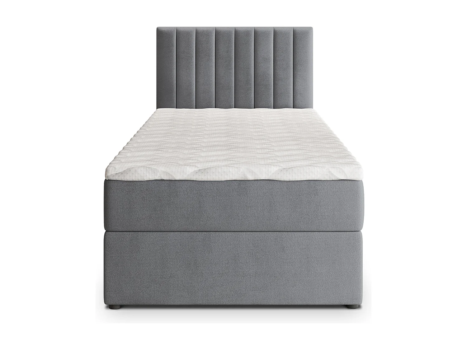 Boxspringbed BRESEL 100x200 cm Set met hoofdbord, bedbodem en matras, Grijs