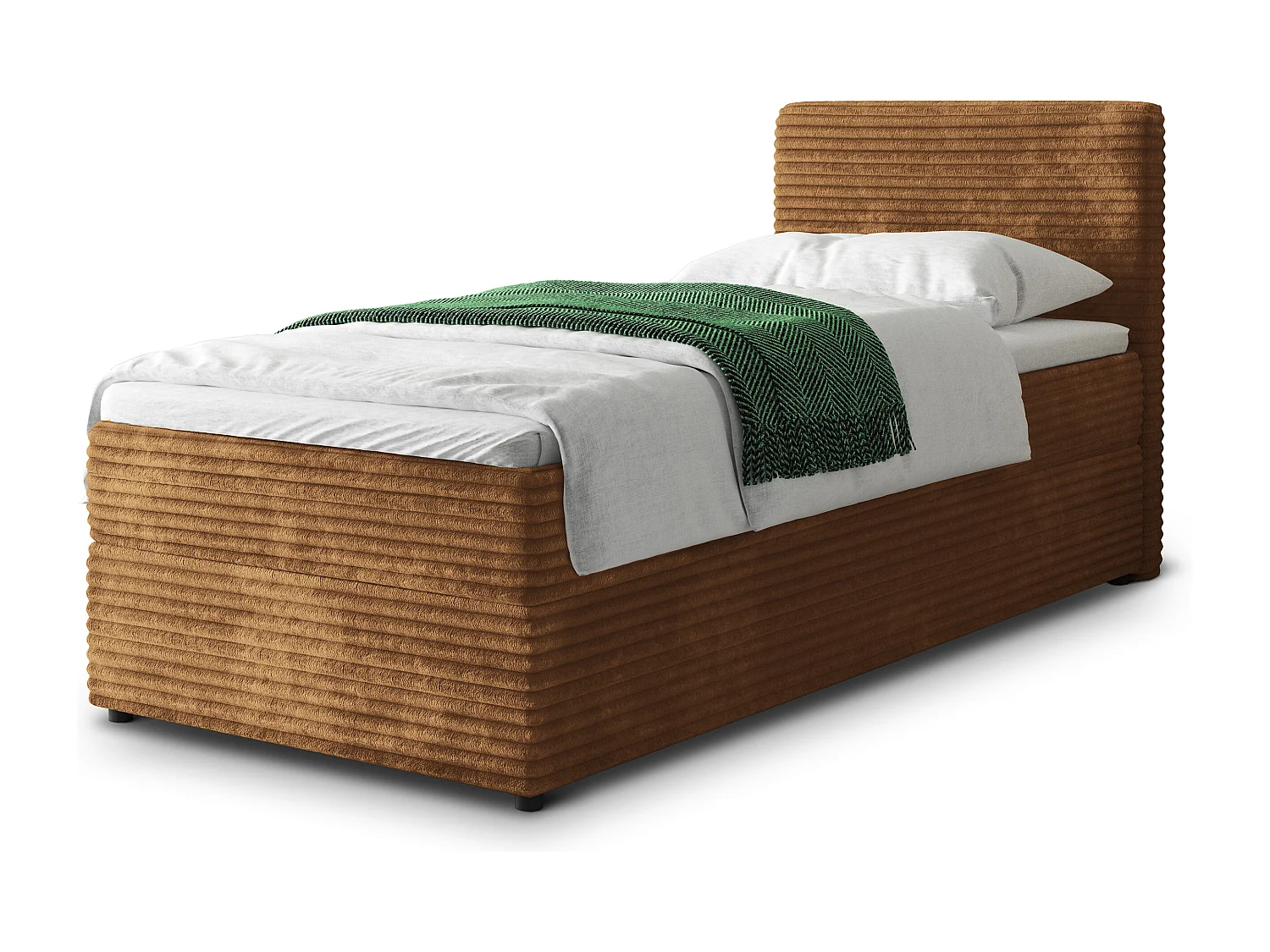 Boxspringbed PISA 90x200 cm Set met hoofdbord, bedbodem en matras, Koperkleurig
