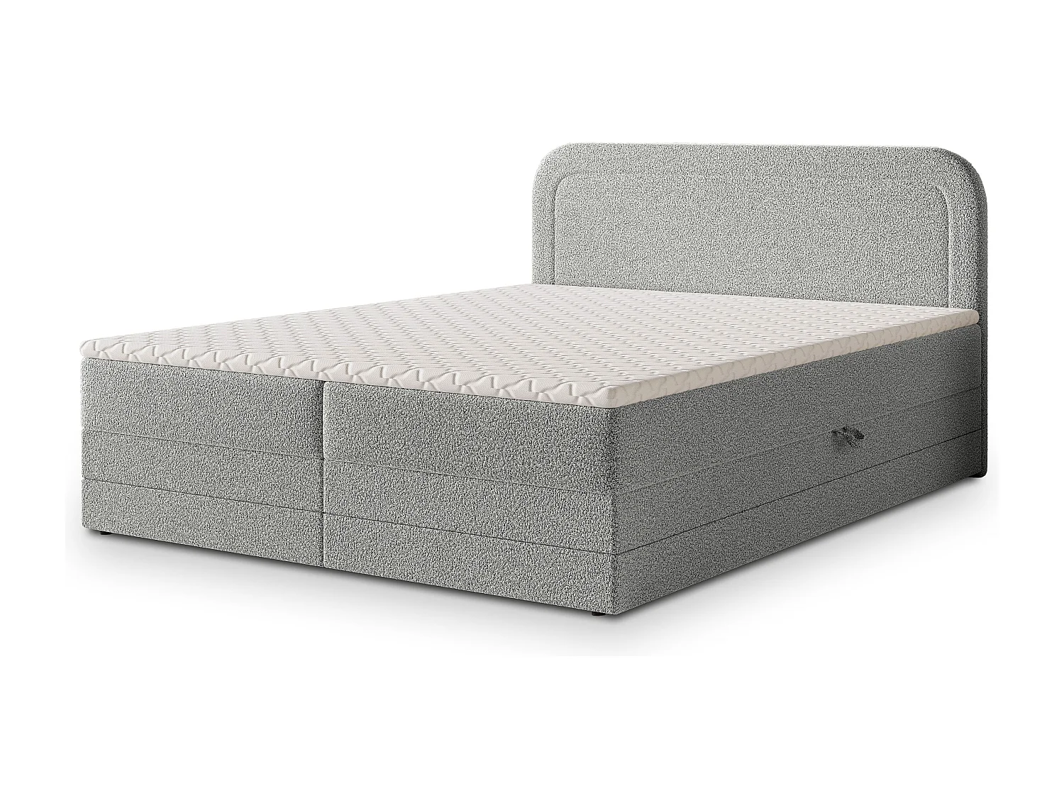Boxspringbed ARMEL 140x200 cm Set met hoofdbord, bedbodem en matras, Lichtgrijs