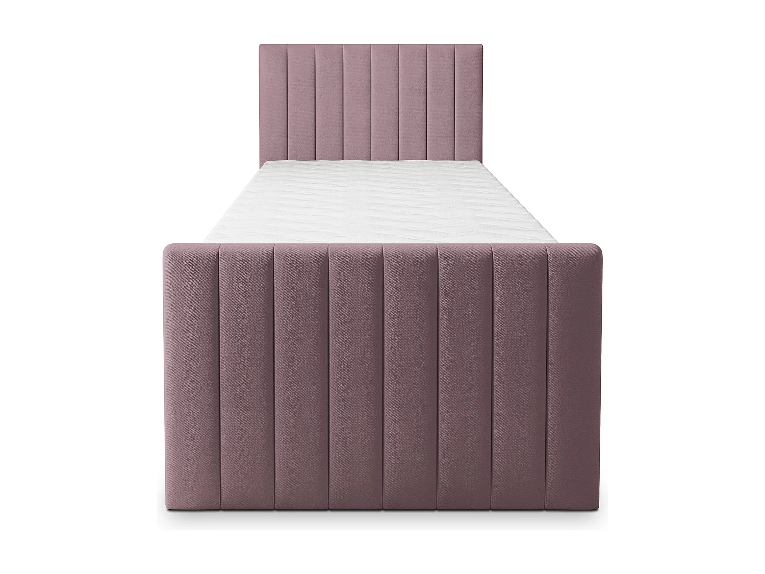 Boxspringbed ARION 90x200 cm Set met hoofdbord, bedbodem en matras, Poederroze
